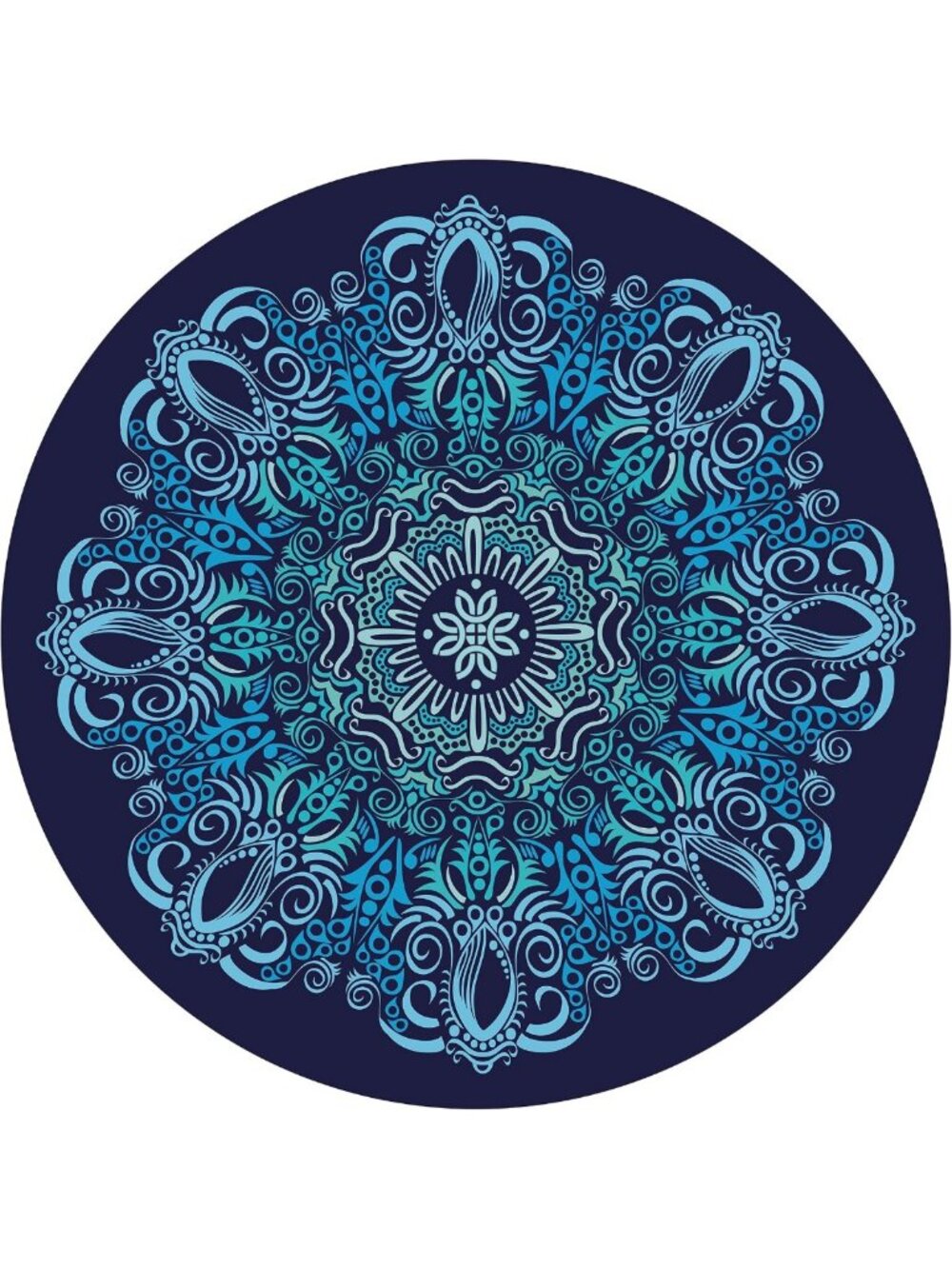 Oversized Round Non-Slip Pilates & Yoga Mat - Suede Rubber, 140cm, Home